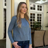 erin gray:Celia Perfect Length Tee in Cool Slate Blue - Long Sleeve,S