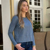 erin gray:Celia Perfect Length Tee in Cool Slate Blue - Long Sleeve,XS