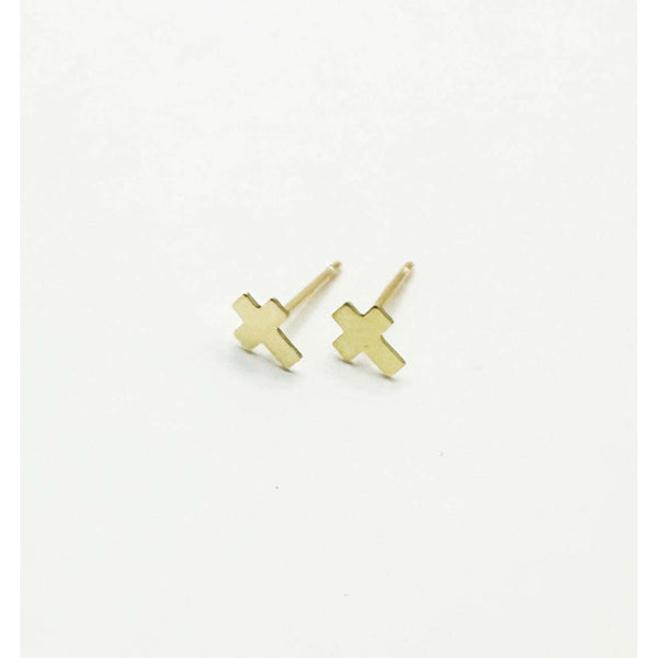 erin gray:Classic Cross Studs in 14k Gold-Filled