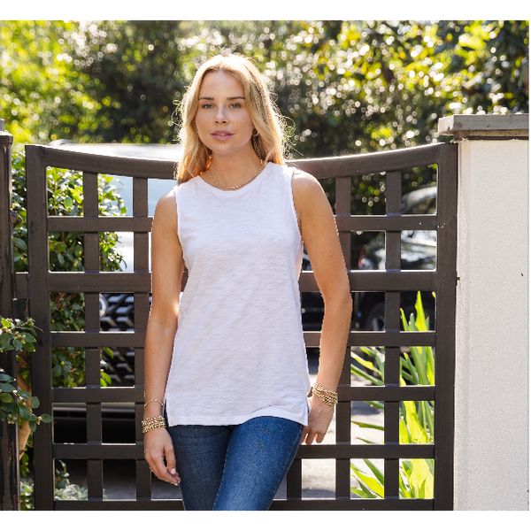 erin gray:Essential CYA Tank in White