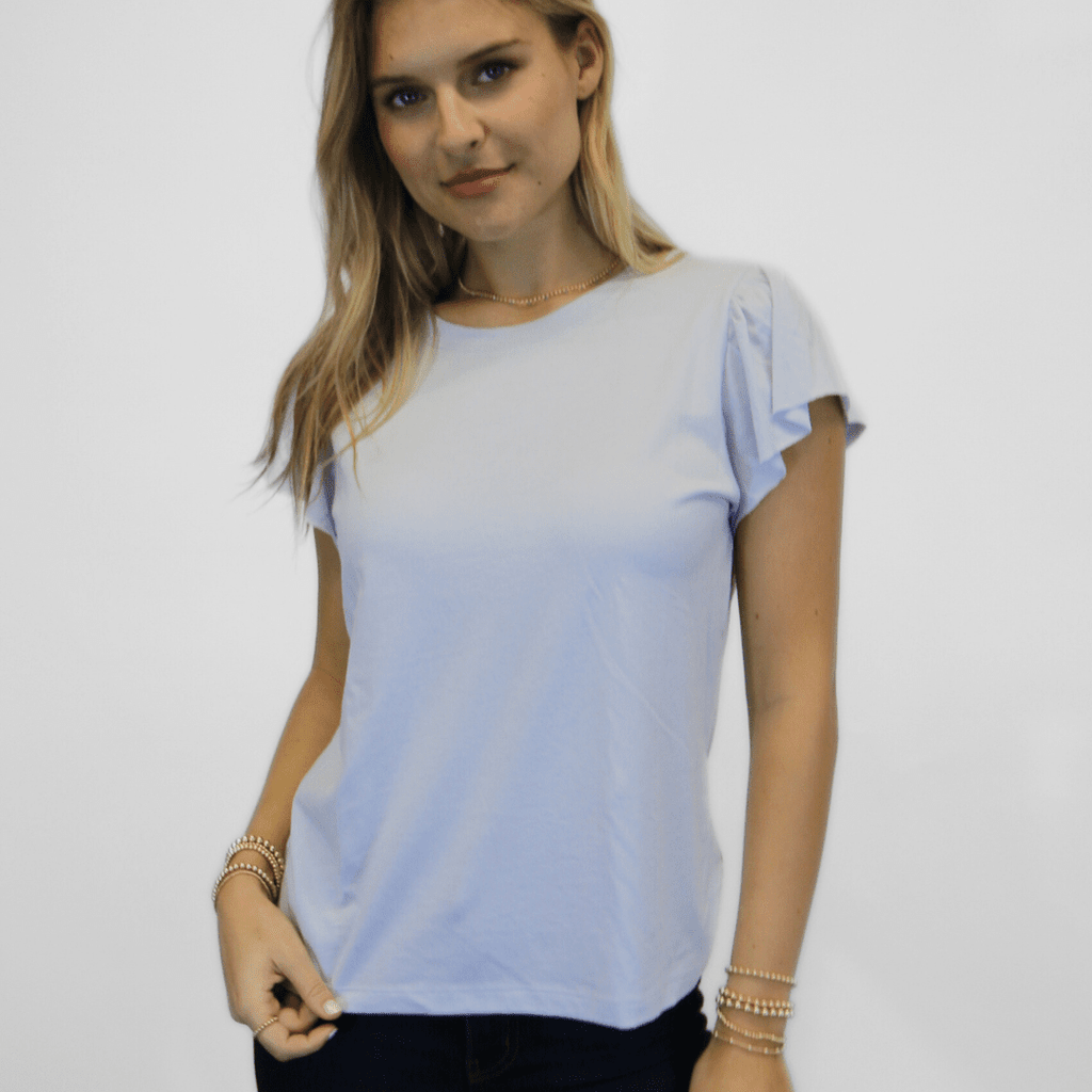 erin gray:Flutter Tee – Short Sleeve in Arctic Blue,XS