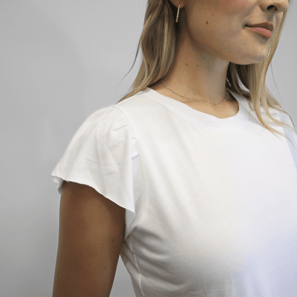 erin gray:Flutter Tee – Short Sleeve in White,XS