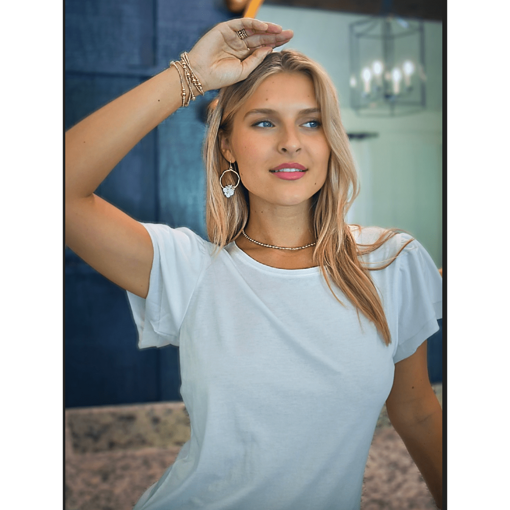 erin gray:Flutter Tee – Short Sleeve in White