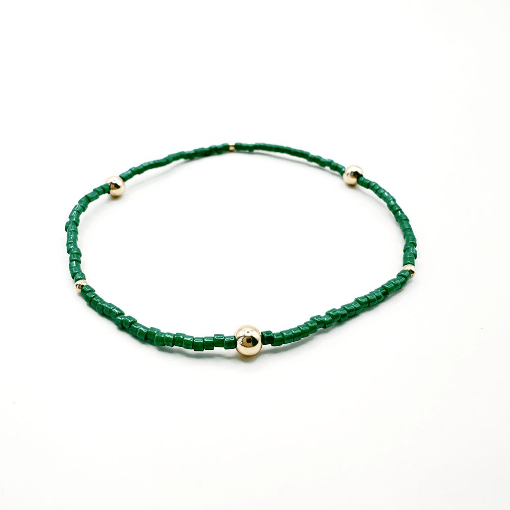 Game Day bracelet – green and gold-filled – Erin Gray