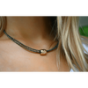 erin gray:Gold Filled Barrel on Beaded Double Pyrite Chain - Waterproof