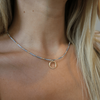 erin gray:2mm Harbor Necklace with Circle of Friends Gold Filled Pendant,Dark Gray