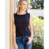 erin gray:Havana Ribbed Sleeveless Top in Black,XS