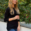 erin gray:Long Sleeve CYA Crew in Black Pima Cotton Slub