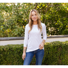 erin gray:Long Sleeve CYA Crew in White Pima Cotton Slub