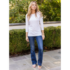 erin gray:Long Sleeve CYA Crew in White Pima Cotton Slub