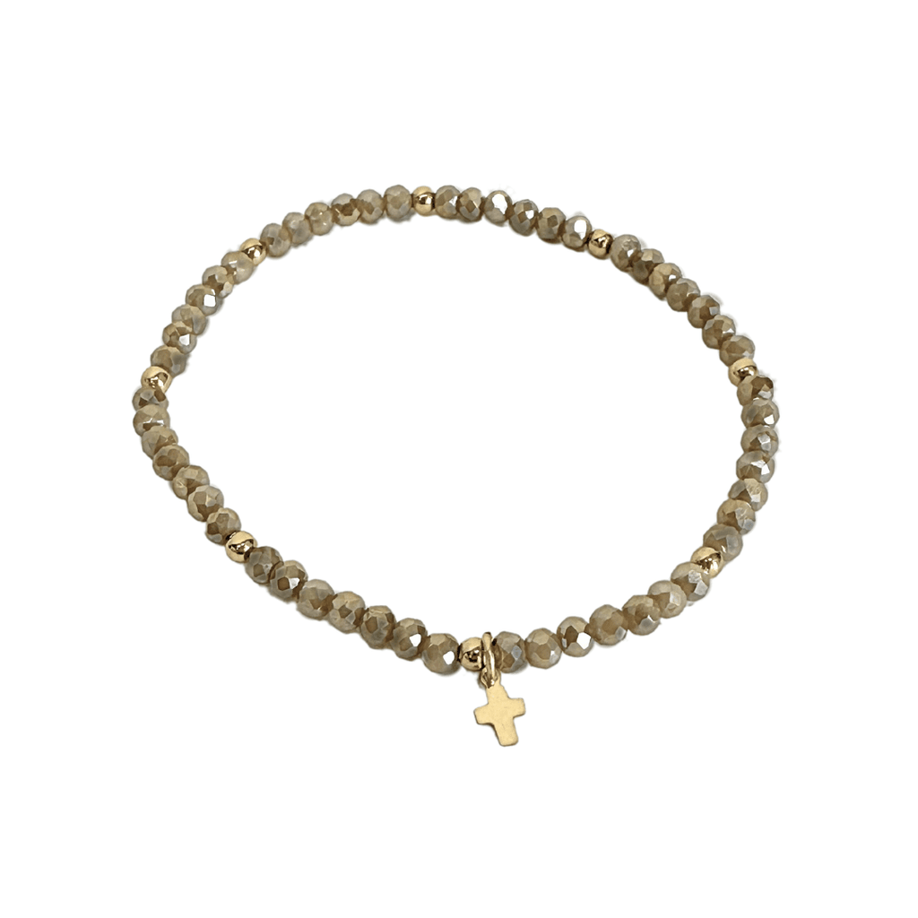 erin gray:Luxe Cross Bracelet in CHAMPAGNE