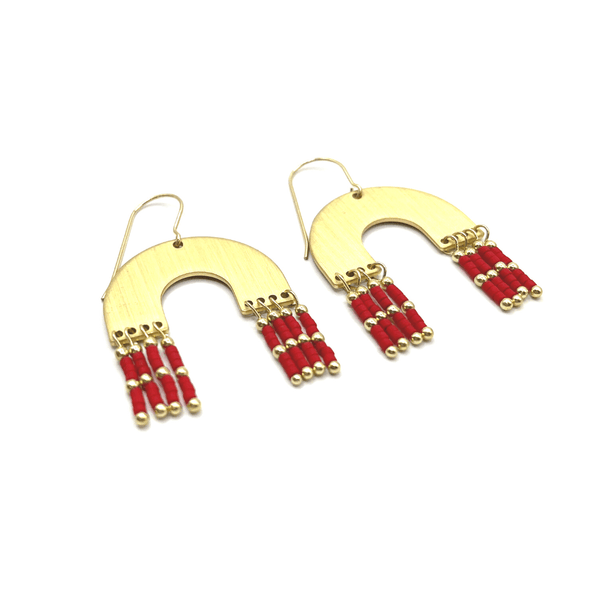erin gray:Moonglow Dangler - Gold Filled and Red