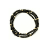 erin gray:OG Classic Bracelet Stack in Matte Charcoal Brown + Gold Filled