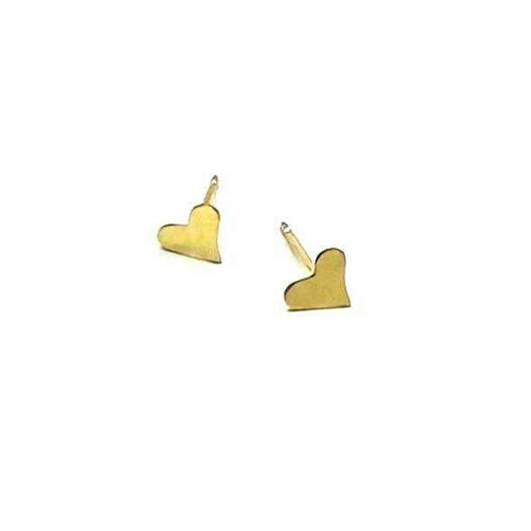 erin gray:Petite Classic Heart Stud in 14k Gold-Filled