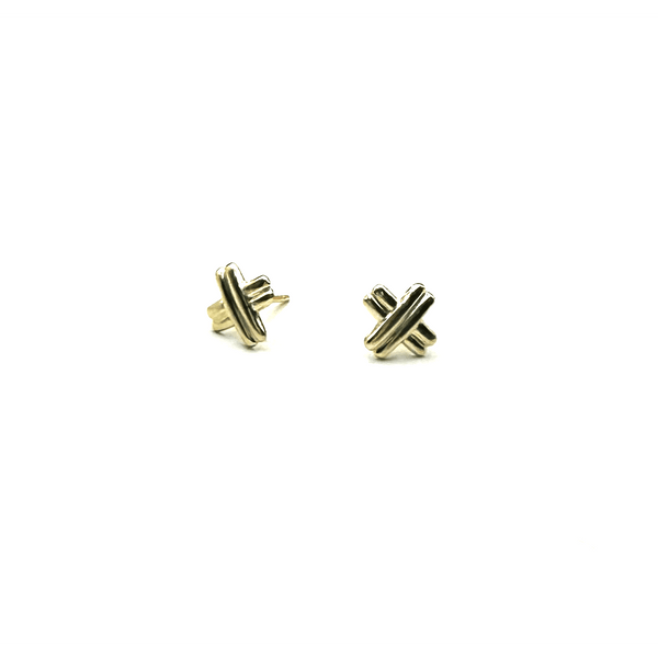 erin gray:Petite Criss Cross Studs in 14k Gold-Filled