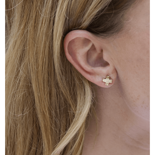 erin gray:Petite Criss Cross Studs in 14k Gold-Filled