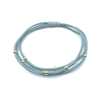 erin gray:Single Water Pony 3mm Gold Waterproof Hair Band in Light Green & Gray (#S15)