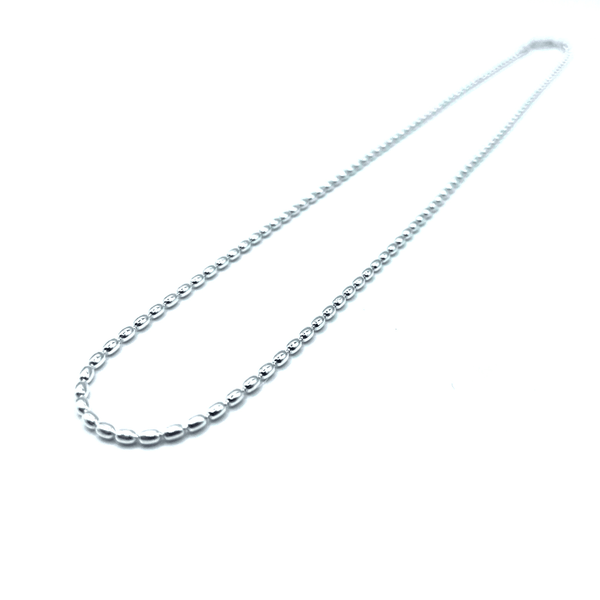 erin gray:Sterling Silver 16" Oval Pattern Necklace - Waterproof!