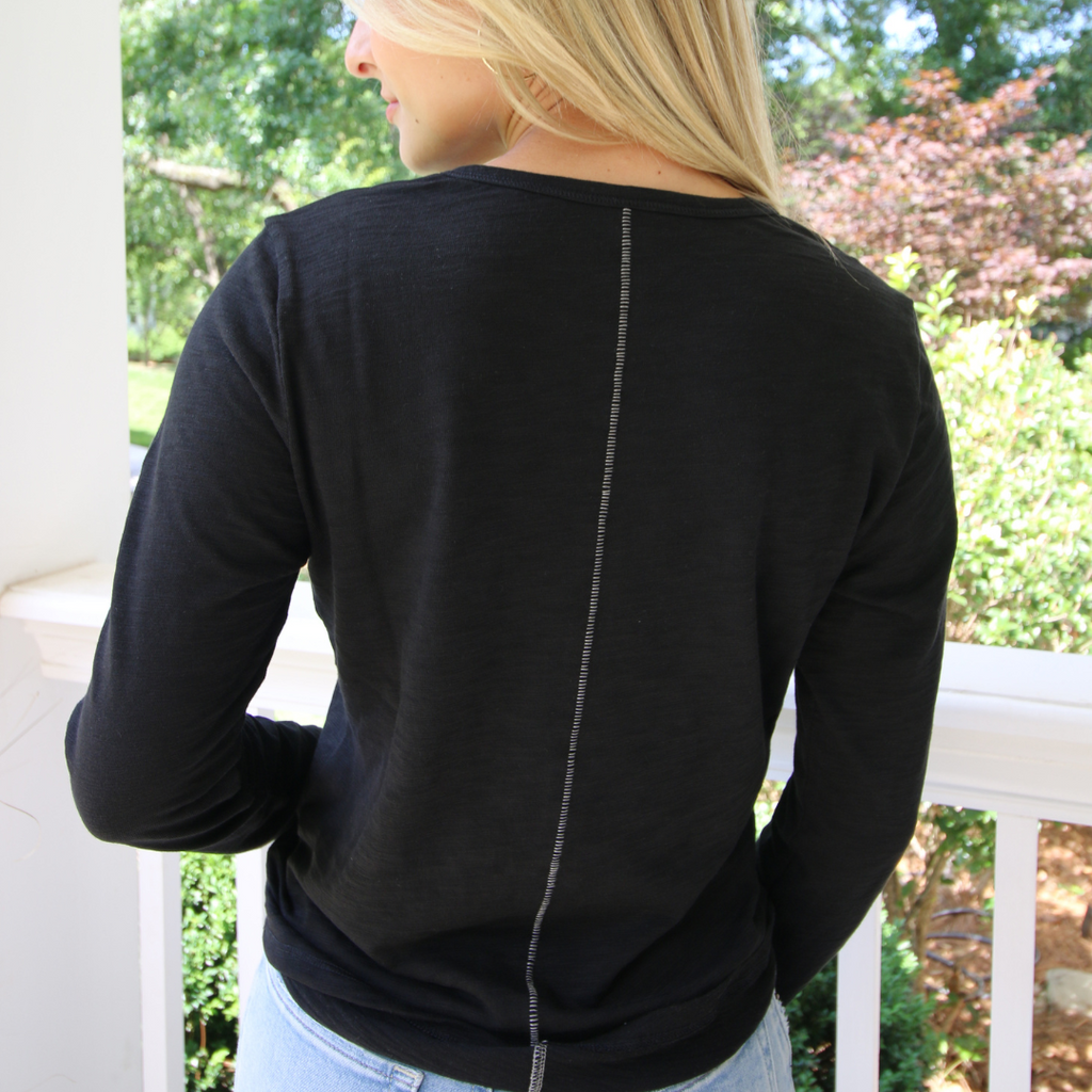 erin gray:The Classic Tee in Black - Long Sleeve