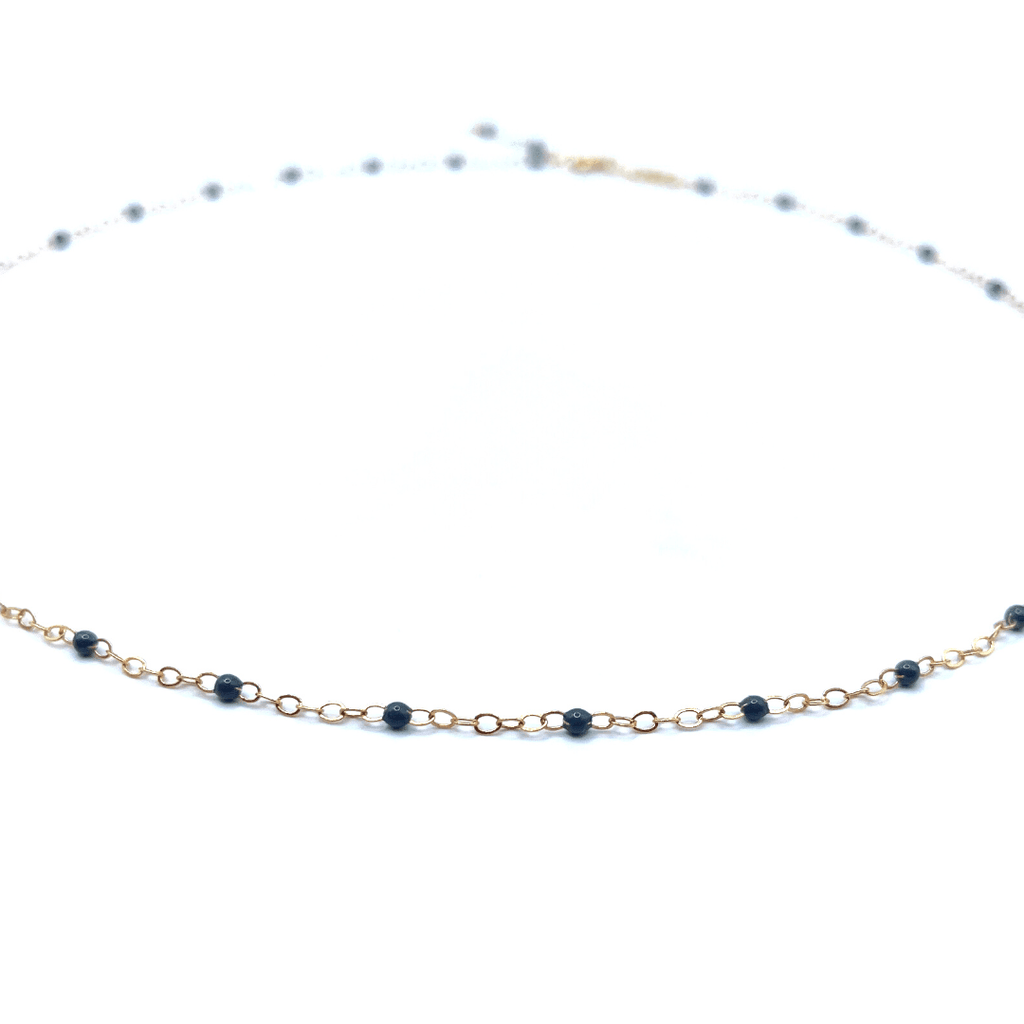 erin gray:The Dotsy Necklace - 14k Gold-Filled & Epoxy - Waterproof!,Poppy Seed - 4