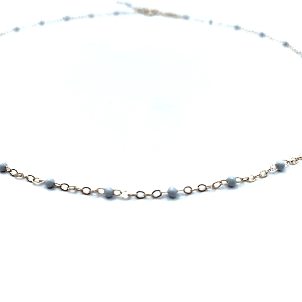 erin gray:The Dotsy Necklace - 14k Gold-Filled & Epoxy - Waterproof!,Medium Gray - 3