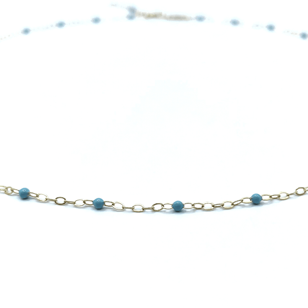 
                      
                        erin gray:The Dotsy Necklace - 14k Gold-Filled & Epoxy - Waterproof!,Pale Teal - 8
                      
                    