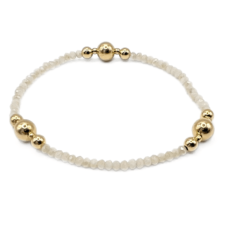 erin gray:The Nantucket Shimmer Collection 14k Gold- Filled Beaded Bracelets,WINTER WHITE / 7"