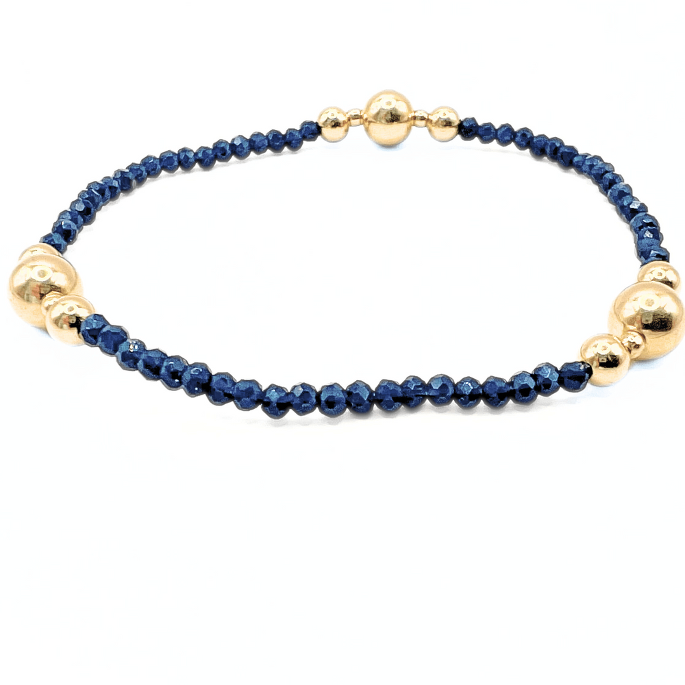 Navy and gold crystal beaded bracelet – Erin Gray