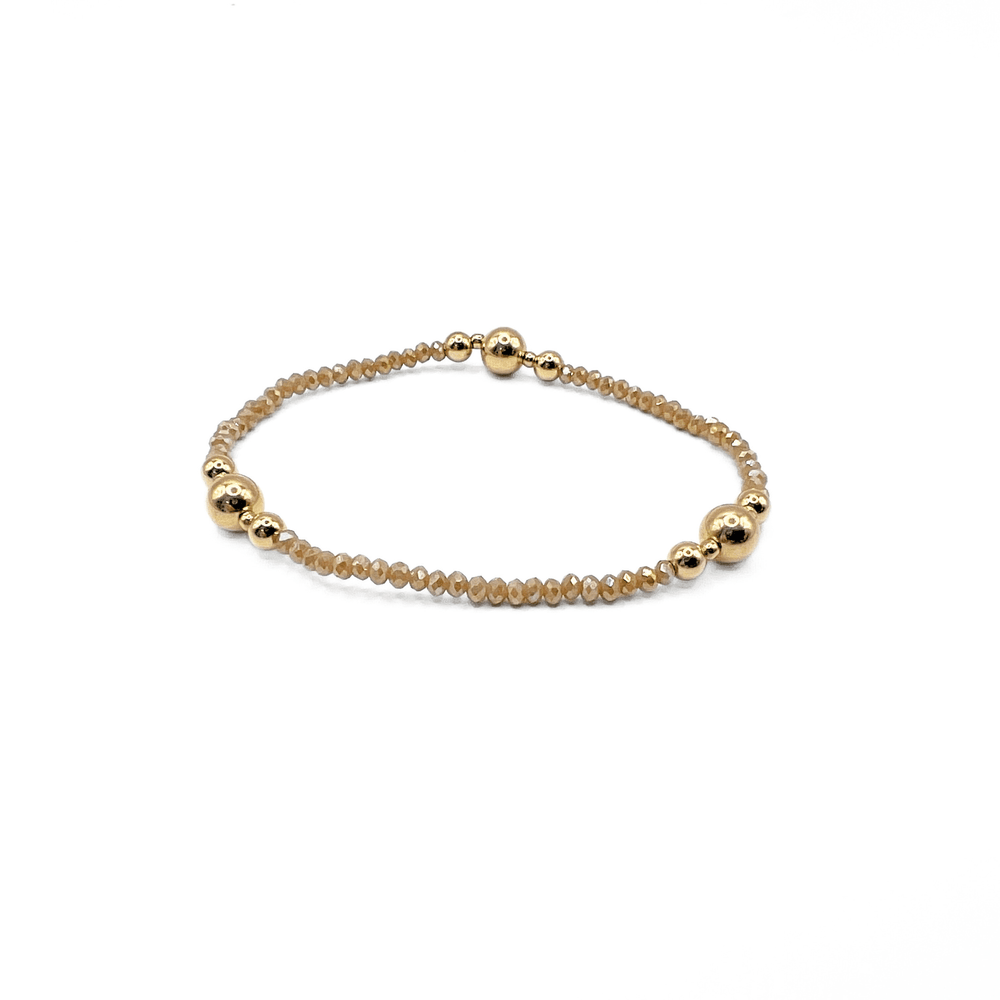 Champagne and gold crystal beaded bracelet – Erin Gray