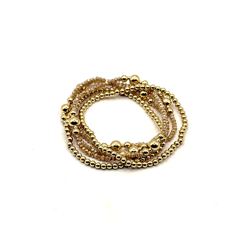 Peachy Stack gold beaded bracelet set – Erin Gray