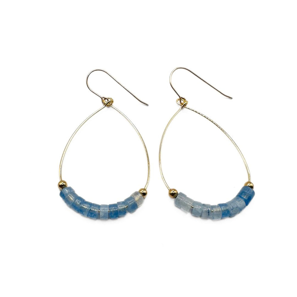 Heishi Aster Earring in AQUAMARINE - Waterproof