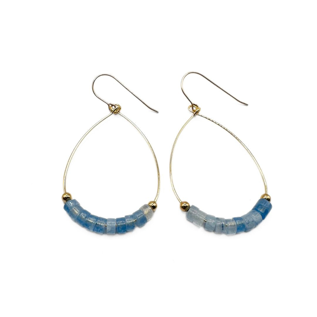 Heishi Aster Earring in AQUAMARINE - Waterproof
