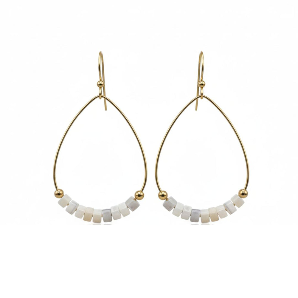 Heishi Aster Earring in WHITE - Waterproof