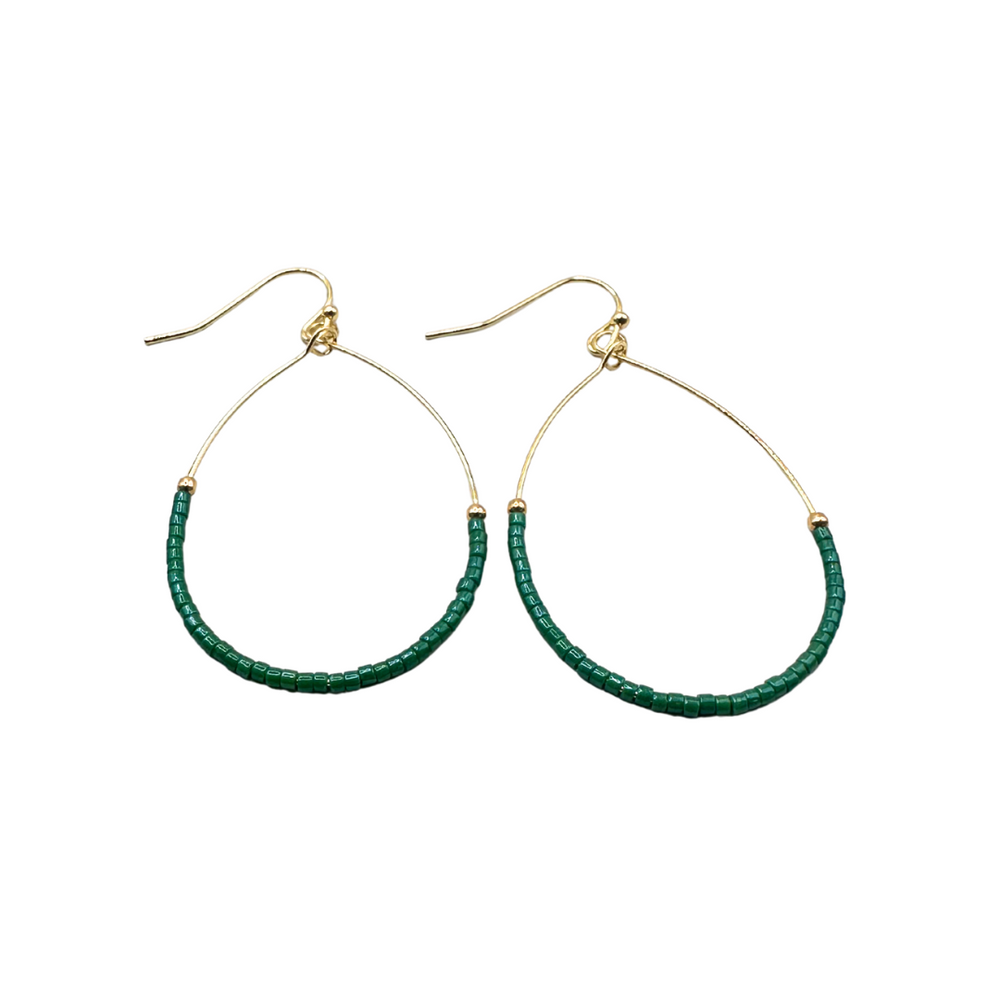 Green Aster Game Day Earrings