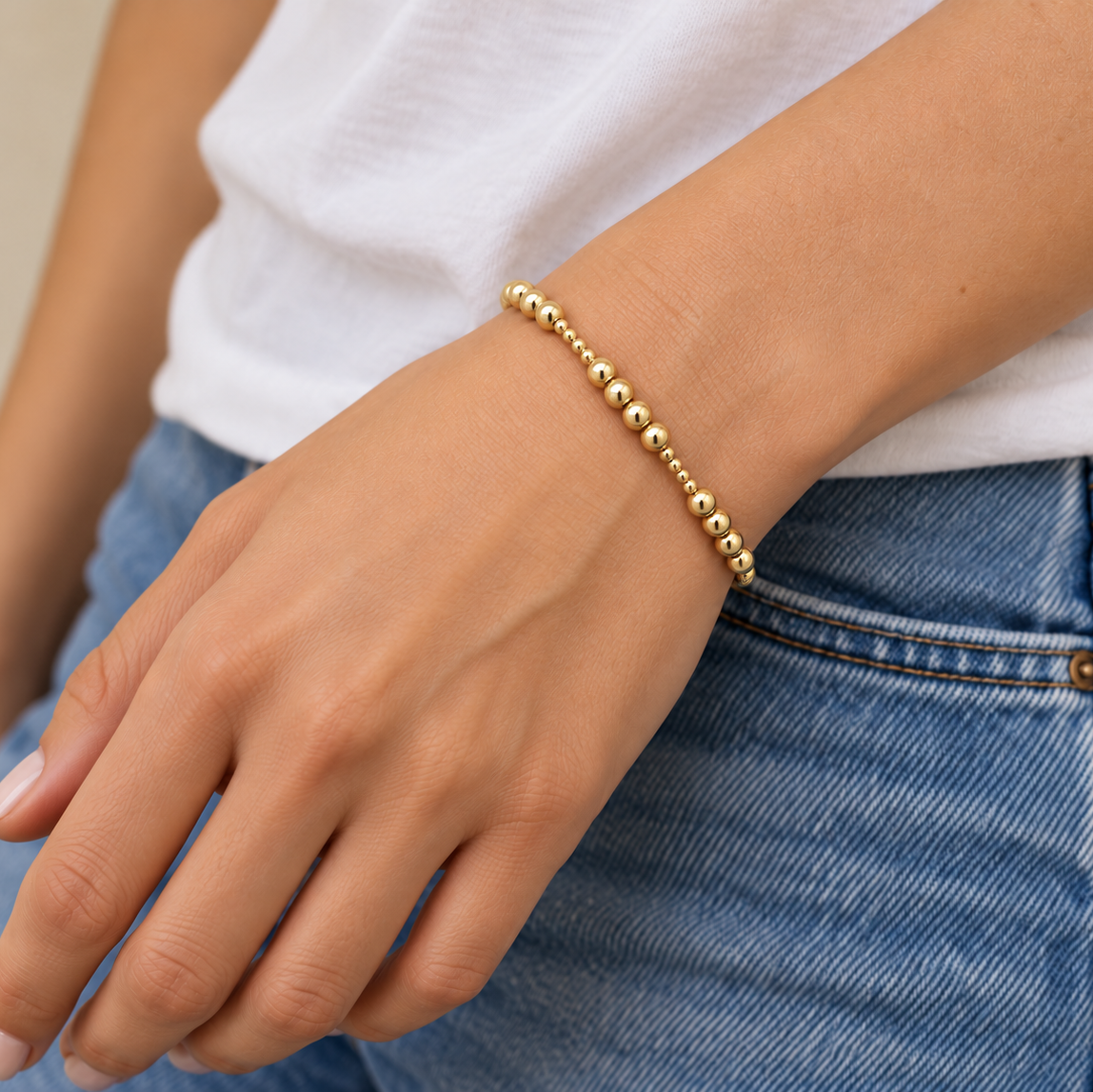 The Hamptons 2x4 14k Gold filled Beaded Bracelet erin gray