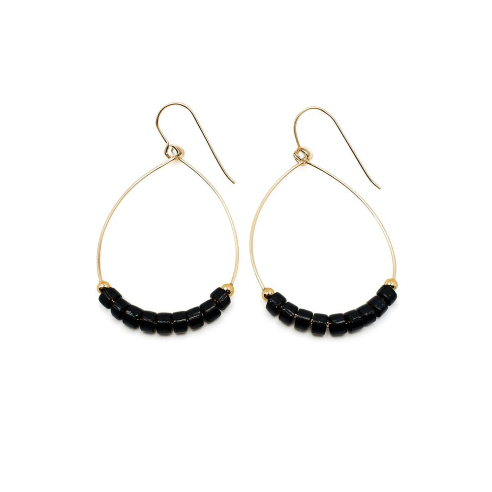 Heishi Aster Earring in BLACK - Waterproof