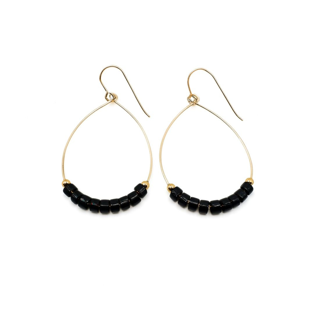 Heishi Aster Earring in BLACK - Waterproof