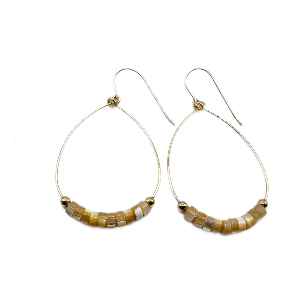 Heishi Aster Earring in NATURAL - Waterproof