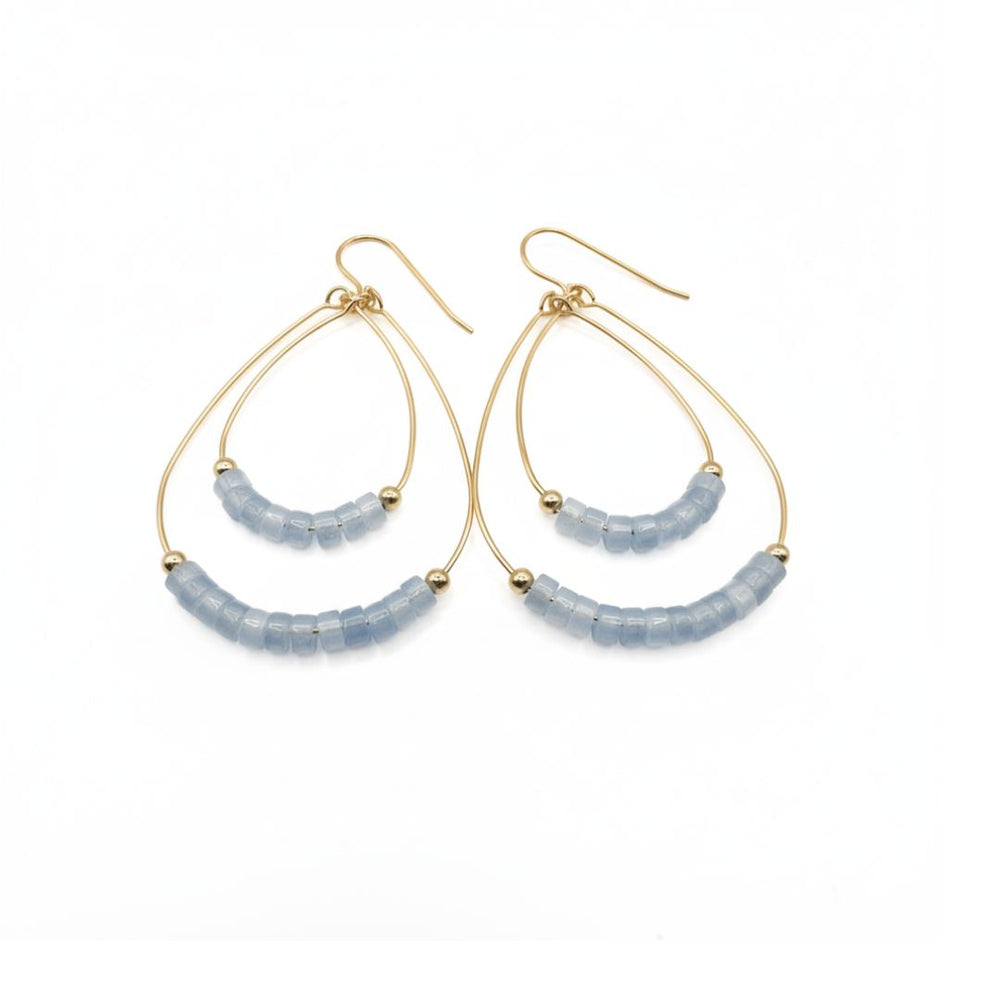 Heishi Ella Cate Earring in AQUAMARINE