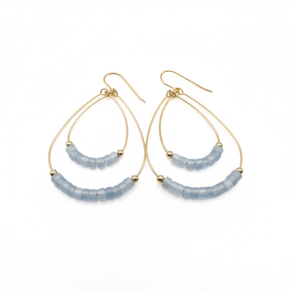 Heishi Ella Cate Earring in AQUAMARINE