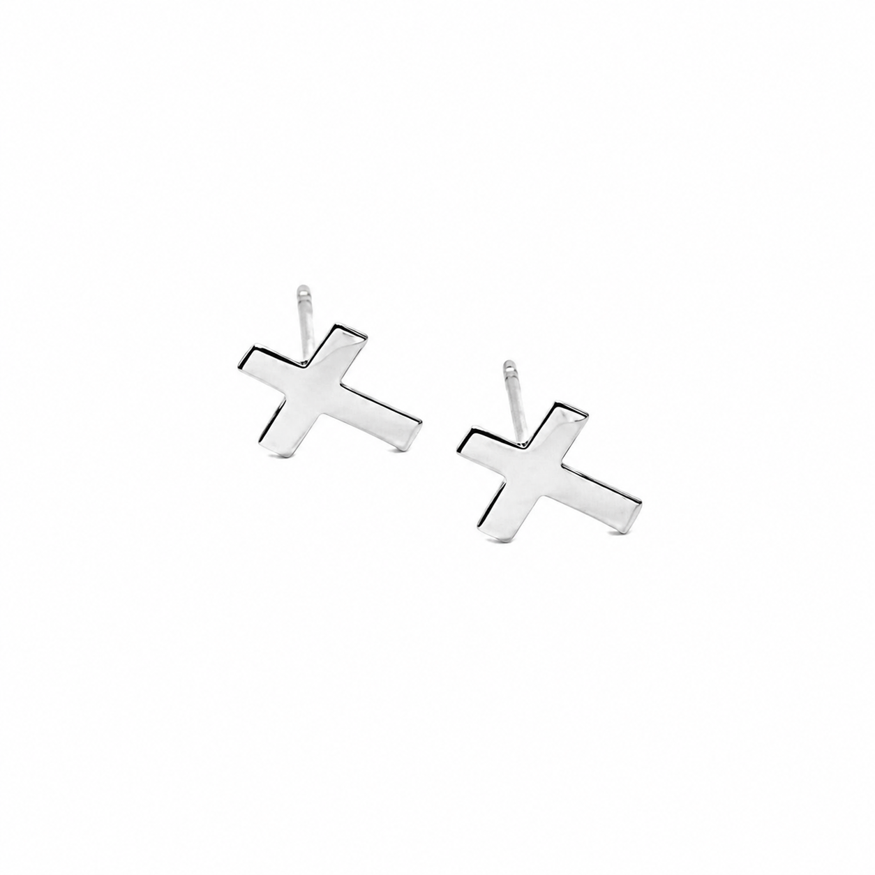 Itty Bitty Cross Studs in Sterling Silver erin gray