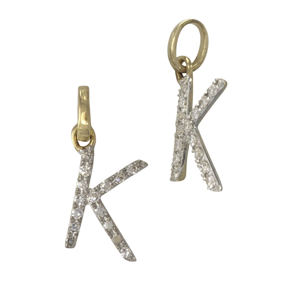 
                      
                        14k Gold and Diamond Initial Necklace K Charm - Erin Gray
                      
                    
