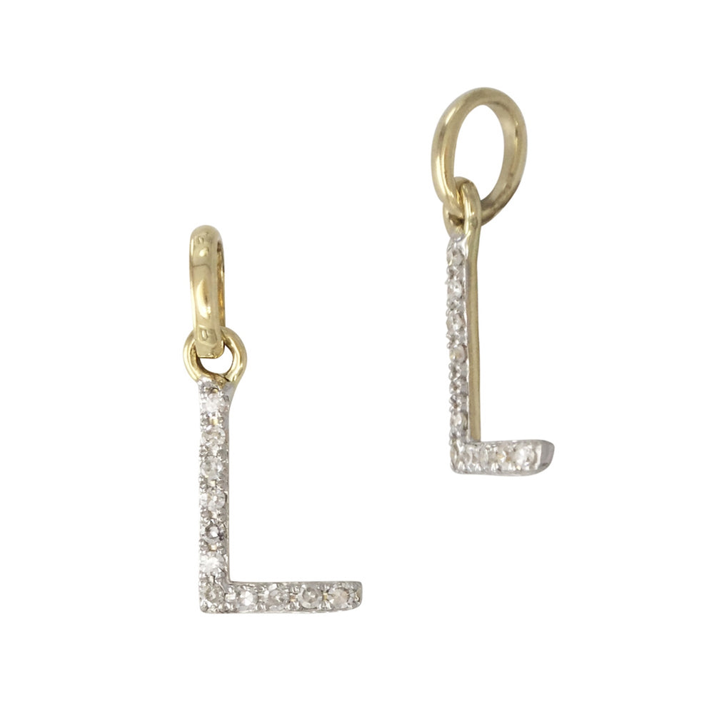 
                      
                        14k Gold and Diamond Initial Necklace L Charm - Erin Gray
                      
                    