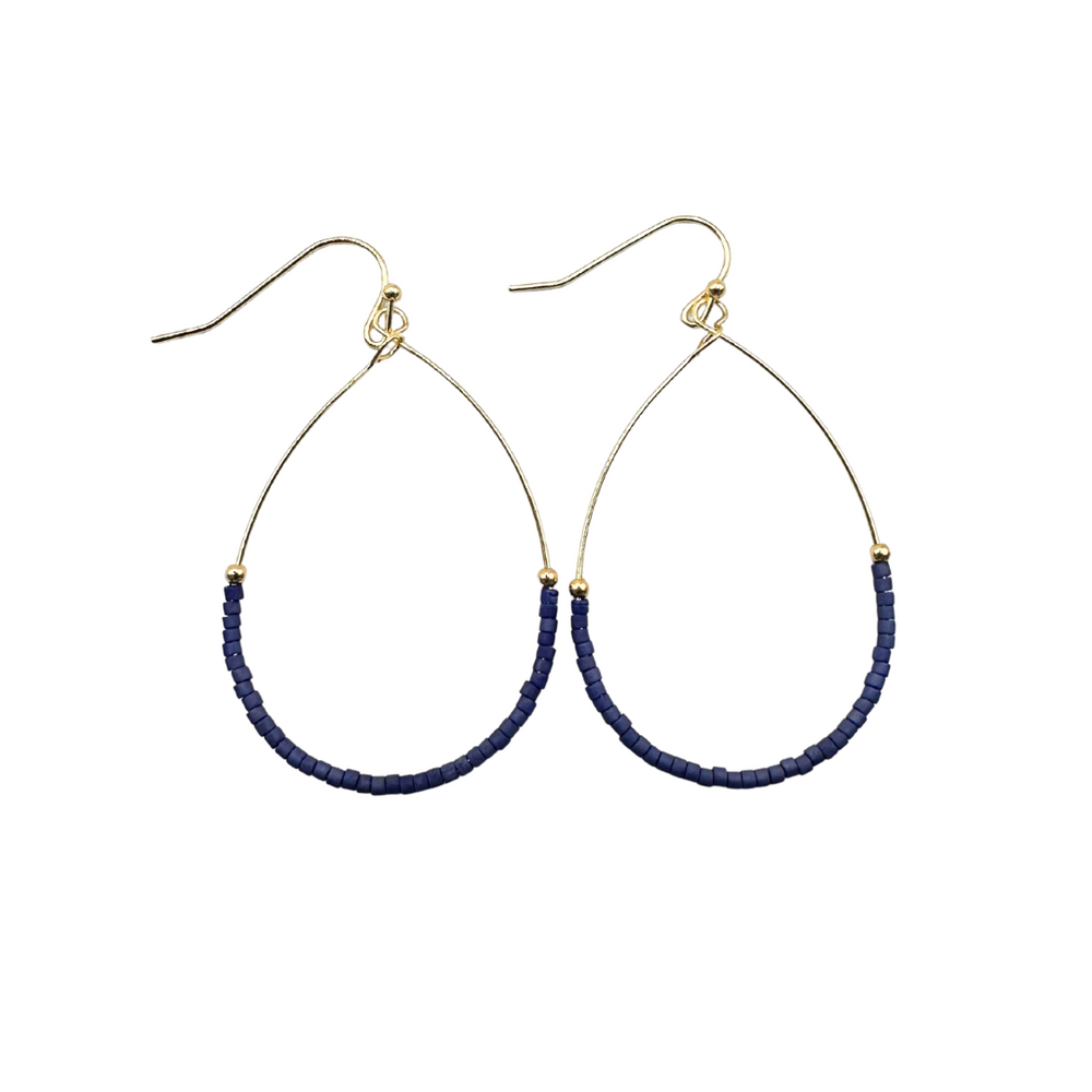 Navy Aster Game Day Earrings