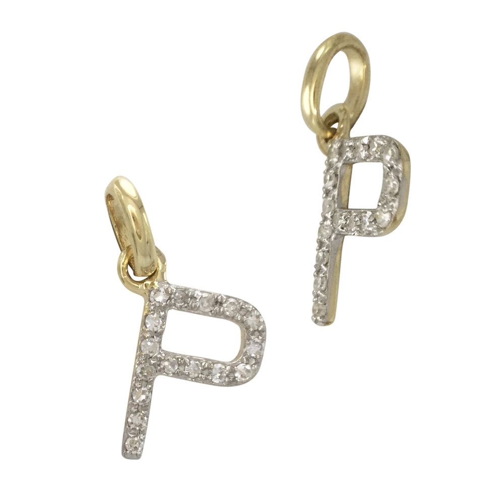 
                      
                        14k Gold and Diamond Initial Necklace P Charm - Erin Gray
                      
                    