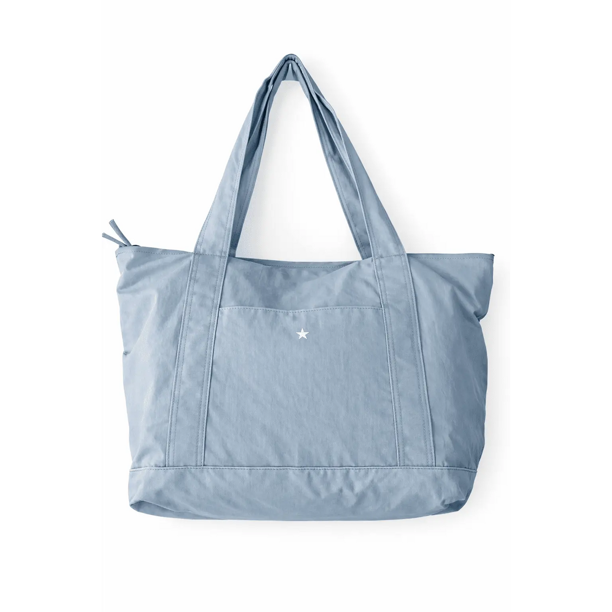 Blue washable tote bag from erin gray, a versatile travel accessory with sturdy handles and spacious interior for weekend trips.