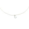 erin gray:14k Gold and Diamond Initial Necklace,C / 16 inch