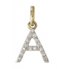 erin gray:14k Gold and Diamond Initial Necklace,A / 18 inch