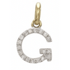 erin gray:14k Gold and Diamond Initial Necklace,G / 16 inch