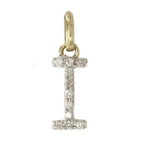 erin gray:14k Gold and Diamond Initial Necklace,I / 16 inch